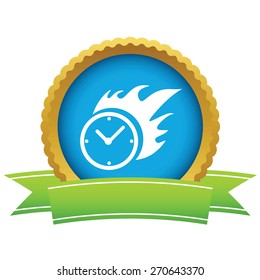 Gold hot clock logo on a white background. Vector illustration