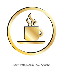 Gold Hot Coffee Icon
