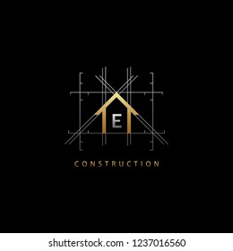 Gold House, Construction E Letter Logo