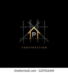 Gold House, Construction P Letter Logo
