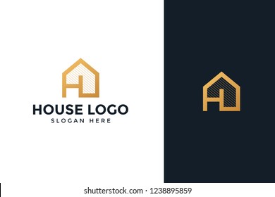 gold house logo for real estate company