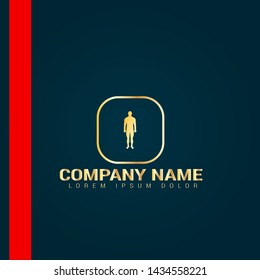 gold human body logo.human icon.body golden icon.can be used for anatomy. person gold logo