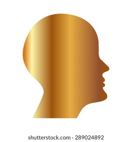 Gold human profile picture 