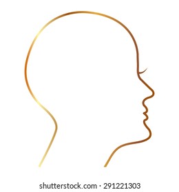 Gold human profile picture