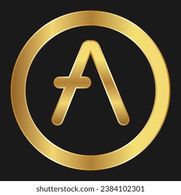 Icono de oro de Aave Concepto de criptodivisa web de internet