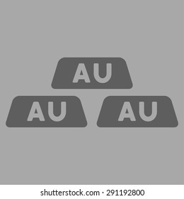 Gold icon from Commerce Set. Vector style: flat symbol, dark gray color, rounded angles, silver background.