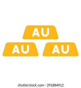 Gold icon from Commerce Set. Vector style: flat symbol, yellow color, rounded angles, white background.