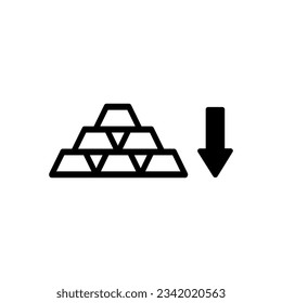 gold icon with drop sign on white background