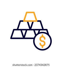 Gold icon duocolor orange black business illustration vector element and symbol perfect.