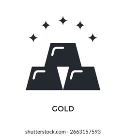 Gold Symbol Glyphe Stil. Vektorgrafik für Grafikdesign