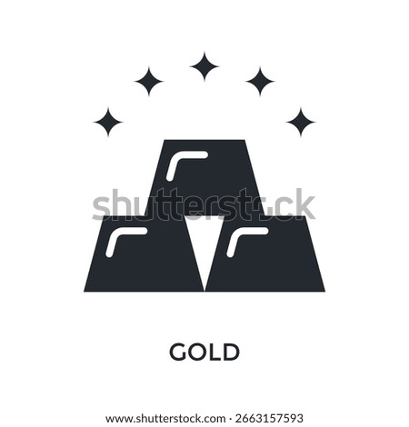 Gold Icon Glyph Style. Vector Illustration For Graphic Design
