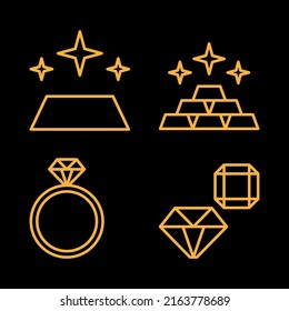 Gold icon. Great for jewelry shop, social media etc