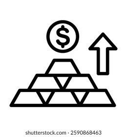 gold icon for investments that experience price increases