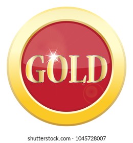 A gold icon isolated on a white background