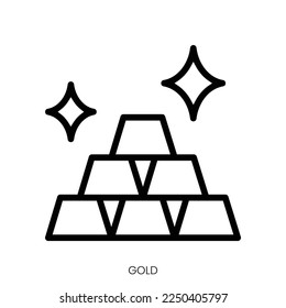gold icon. Line Art Style Design Isolated On White Background
