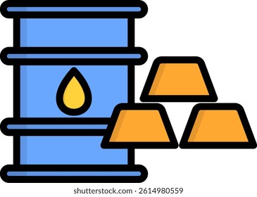 Gold Icon Lineal Color Vector Illustration