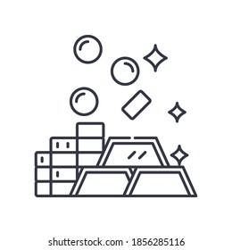 Gold icon, linear isolated illustration, thin line vector, web design sign, outline concept symbol with editable stroke on white background.