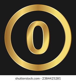 Icono de oro con número cero Concepto de icono de Internet