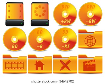 gold icon for operation system set 3 of 4