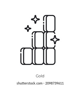 gold icon. Outline style icon design isolated on white background