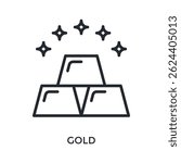 Gold Icon Outline Style. Vector Illustration For Graphic Design