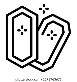 Gold icon outline vector. Game ore. Dig quarry