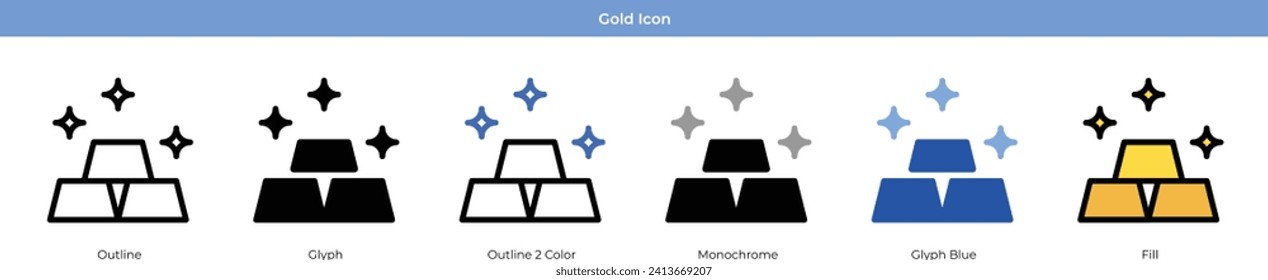 Diseño del conjunto de iconos de oro
