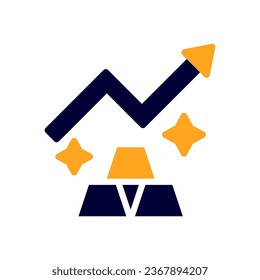 Gold icon solid orange black business illustration vector element and symbol perfect.