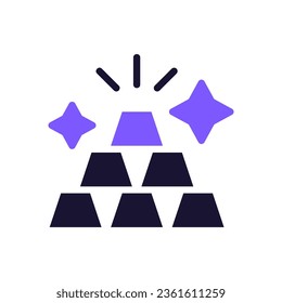 Icono de oro sólido de la ilustración negra púrpura elemento vector y símbolo perfecto.