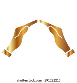 Gold Icon of two hands 