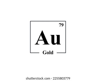 Gold icon vector. 79 Au Gold