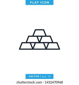 Gold Icon Vector Design Template. Editable Stroke