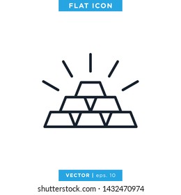 Gold Icon Vector Design Template. Editable Stroke