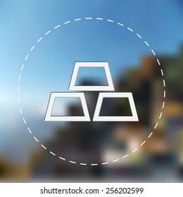 Gold icon. Vector illustration. Blurred background.