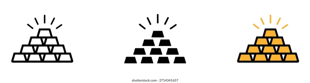 Gold icon vector. immense wealth, financial success and valuable investment assets symbol. vector illustration.