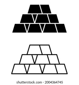 Juego de vectores de icono de oro. colección de signos de ilustración de riqueza. símbolo o logotipo del tesoro.