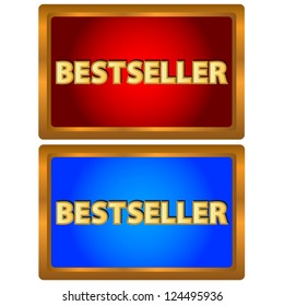 Gold icons of the bestseller on a white background