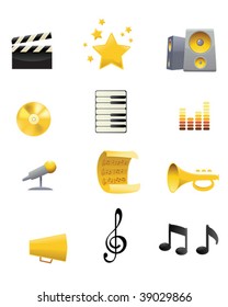 gold icons set