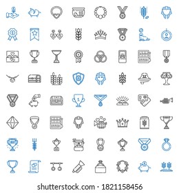 gold icons set. Collection of gold with wheat, piggy bank, necklace, engagement ring, trumpet, rings, marriage, trophy, medal, ring, crown, egyptian. Editable and scalable gold icons.
