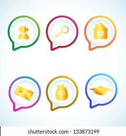 Gold icons set. Illustration vector