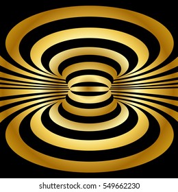 Gold illusion in a circular design.