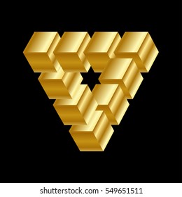 Gold illusion in the cubic structure.