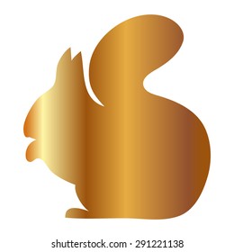 Gold illustration with squirrels isolated 