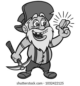 Gold Illustration - A Vector Cartoon Illustration Of A Gold Miner.