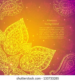 Gold Indian Vintage Ornament. Vector illustration for your business presentation