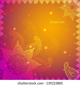 Gold Indian Vintage Ornament. Vector illustration for your business presentation
