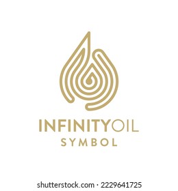 Gold Infinity Oil Drops Linear Logo Design Inspirations