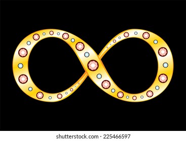 Símbolo de infinito dorado