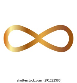 Gold Infinity Symbol. Vector Illustration