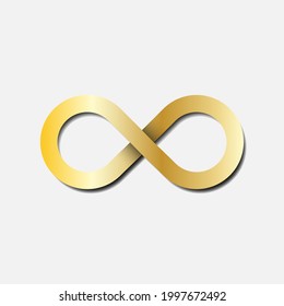 gold infinity in the white background.